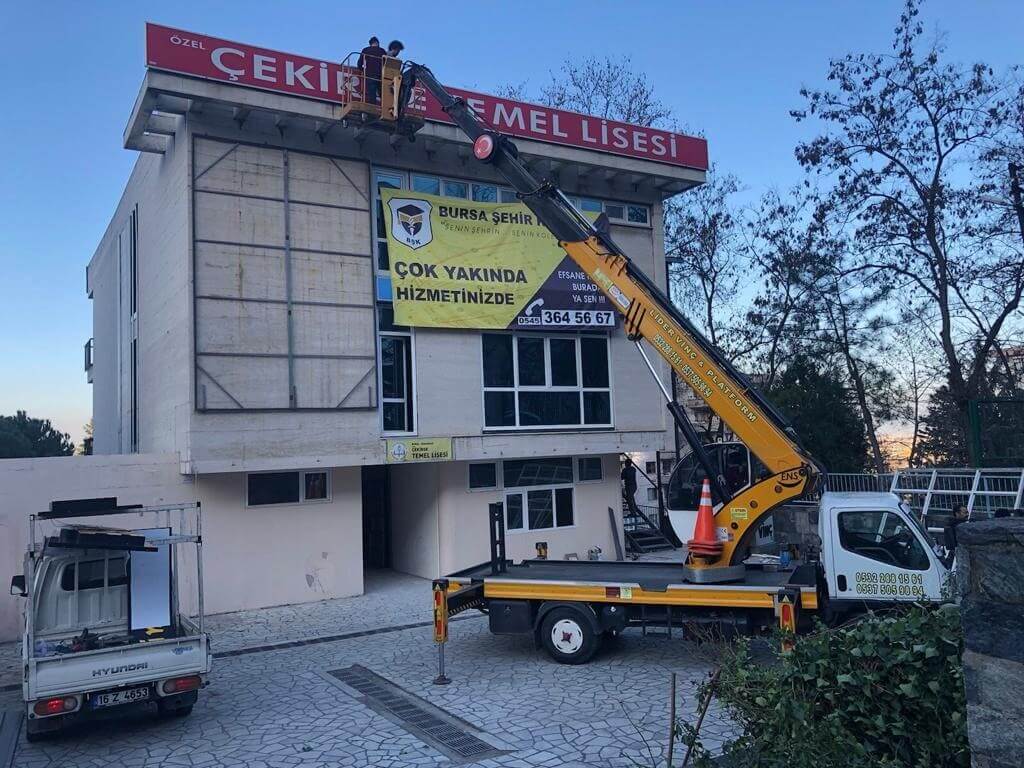 Çekirge Temel Lisesi Tabela Değişimi